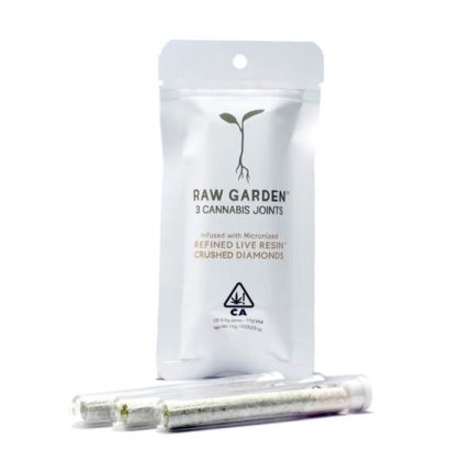 RAW GARDEN- INFUSED JOINTS- MICRONIZED REFINED LIVE RESIN CRUSHED DIAMONDS- GUAVAMELON
